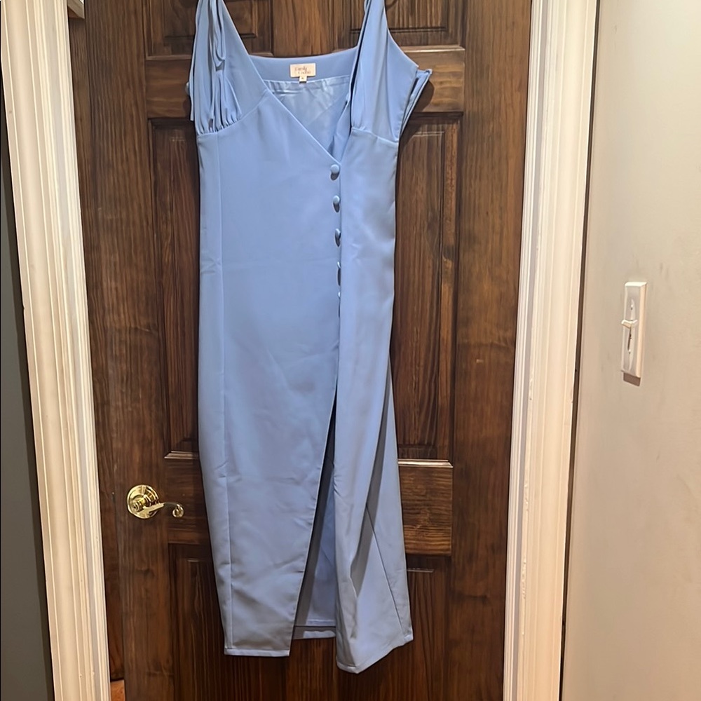 Camila Coelho Blue Asymmetrical Sheath Dress for Weddings